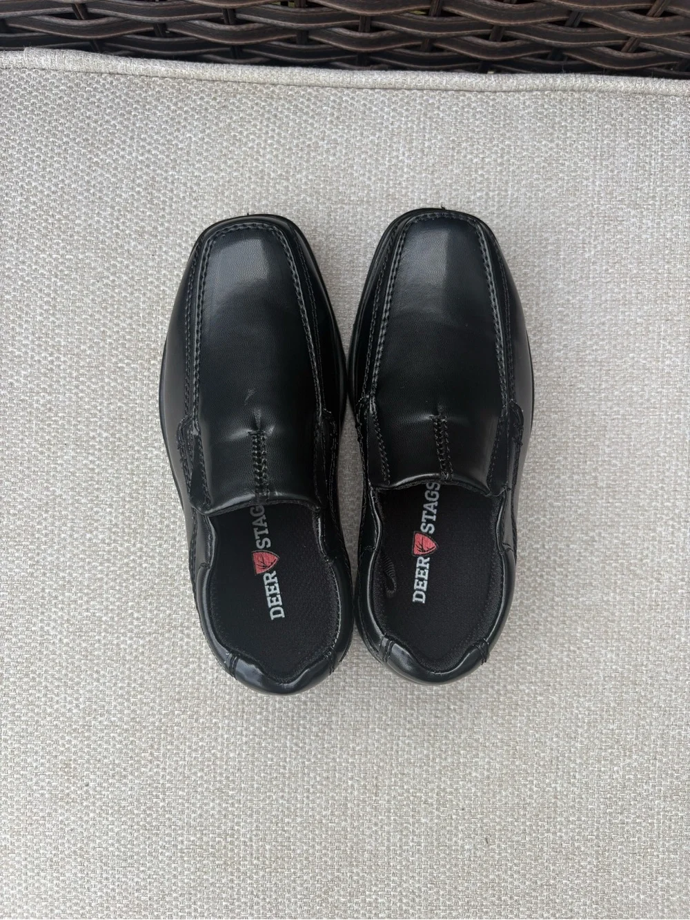 Deer Stags Black Boys' Slip-On Dress Shoes